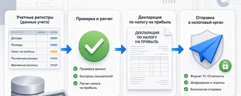Декларация по налогу на прибыль в 1С