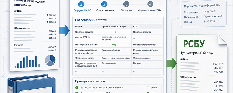Трансформация отчетности МСФО в РСБУ