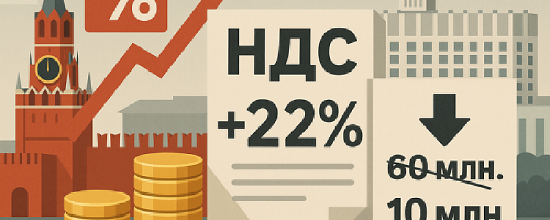 Увеличение НДС до 22% с 1 января 2026 года