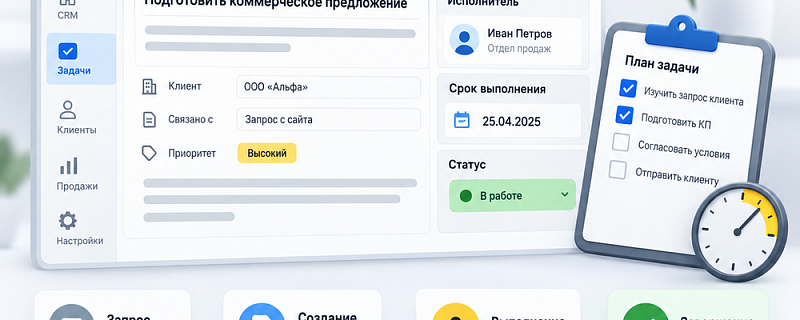 Особенности учета задач в 1С:CRM